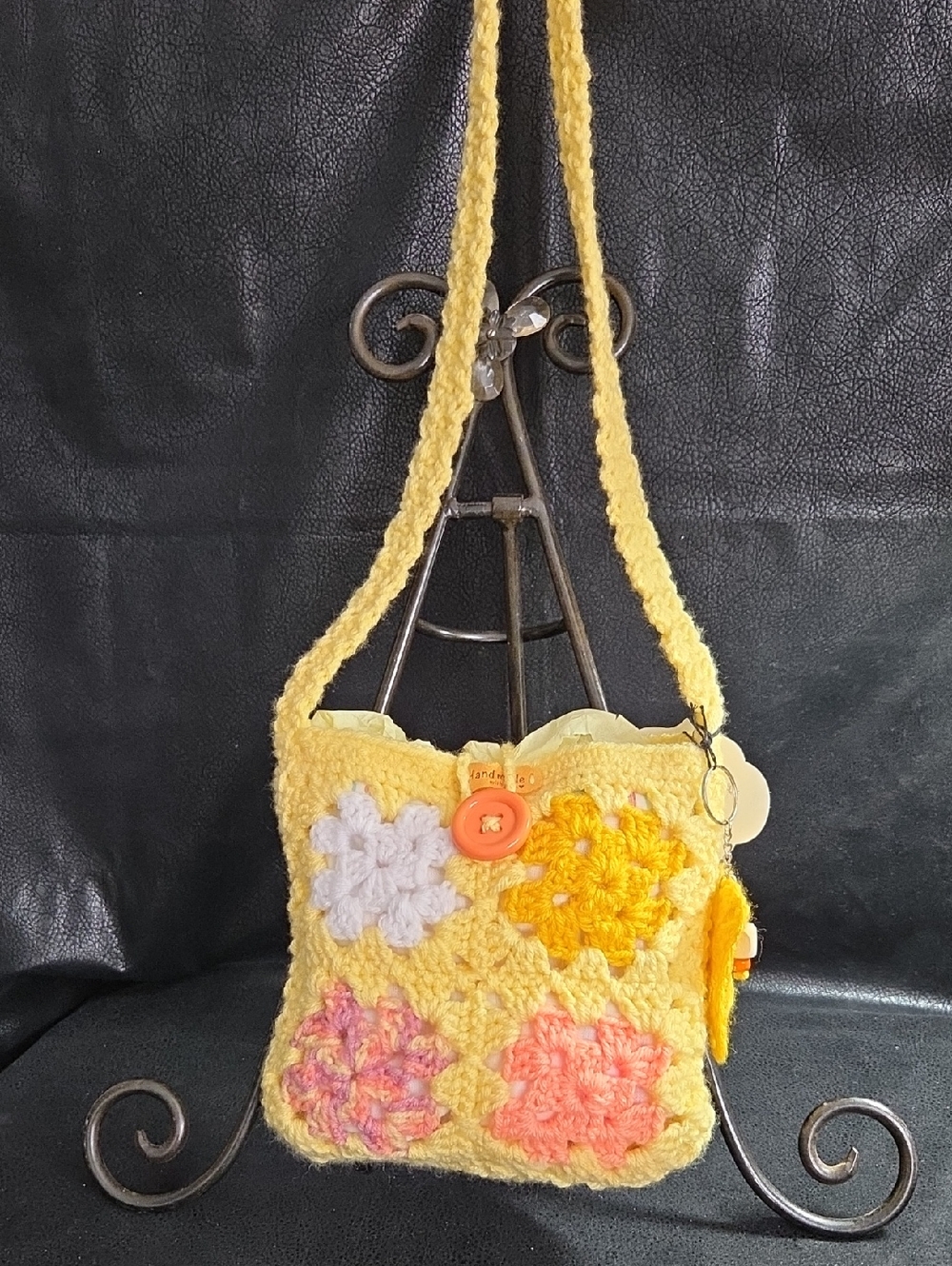 Handmade Yellow Crochet Flower Crossbody Bag For Spring/Summer Mothers Day